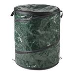 Wakeman Collapsible Trash Pop Up 44 Gallon Outdoor Portable Garbage Can with Zippered Lid – Ideal for Camping Recycling RVs, green