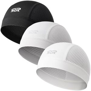 THINDUST 3Pcs Breathable Mesh Skull Cap,Lightweight Quick Dry Sports Helmet Liner for Men Women, Cooling Cycling Beanies