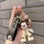 Penny Wise® Cute Mickey/Minnie 3D Keychain | Keyring Bag Charm | Hard Silicone,Unbrekable | Travel Essential | Kids Friendly | Comes With Strap & Bag Hook | Single Piece. (Mickey White Suit)