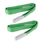 2 Pack Webbing Lifting Sling Strap,2M/6.5FT Heavy Duty Lifting Cargo Sling Strap,Max Strength 4409lbs Durable Polyester Webbing Sling,Lifting Sling With Flat Loop For Hoisting,Pulling,Lifting (2T, 2M)