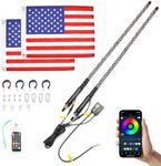 KEMIMOTO 2pc 4ft Bluetooth LED Whip