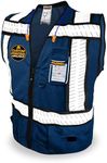 KwikSafety - Charlotte, NC - SHERIFF & SPECIALIST Safety Vest [Multi-Use Pockets & Fishbone Tape] ANSI Tested OSHA, Pure Blue | Men's