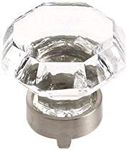 Amerock BP55268CG10 Traditional Classics 1-516 in. (33mm) Crystal Cabinet Hardware Knob, Cabinet Handle, Satin Nickel - Pack of Ten