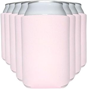 TahoeBay Blank Beer Can Cooler Sleeves (8-Pack) Bulk Sublimation Blanks for Vinyl Plain Soft Foam Can Sleeves Coolers for Soda Cans & Bottles Black, White, Solid Color (Blush, Regular 12oz)