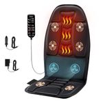 Back Massage Chair Pad, Deep Tissue Vibration Seat Massage Cushion, 2 Levels Cooling or Heat Back Massage for Muscle Fatigue Stress Relief