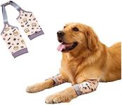 Dog Front Leg Joint Protector Sleeve,Elbow Sleeves with Mesh Pad for Medium Large Dogs Prevent Licking Wound_L(Yellow)