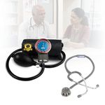 BPL Medical Technologies Manual Large Dial Aneroid Sphygmomanometer Blood Pressure Monitor with ST-06 Stainless Steel Dual Premium Adult Chest Piece Stethoscope