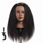 Hairginkgo 100% Real Hair Mannequin Head Hairdresser Training Head Manikin Cosmetology Doll Head (91711B0216)