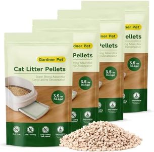 Gardner Pet Cat Litter Pellets, Natural Mineral Formula with Odor Control, Low Dust & Low Tracking, Non-Clumping Cat Litter, Lightweight & Safe (3.5LBS*4)