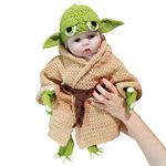 XXF Baby Yoda Infant Costume Newborn Baby Photography Prop Handmade Crochet Knit Halloween Cosplay Party Costume Green,5 pcs