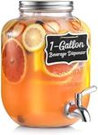 1 Gallon Glass Beverage Dispenser, 