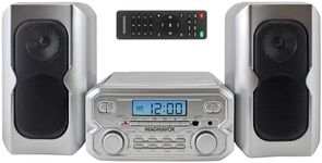 Magnavox MM435M2-SL 3-Piece Compact CD Shelf System with Digital FM Stereo Radio, Bluetooth Wireless Technology, and Remote Control in Silver | LCD Display | AUX Port Compatible | 2024 Version |