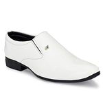 GELLWOJ Boys White Formal Shoes Black Synthetic Leather Formal Slip on Office, College Shoes for Boys (White, 3)