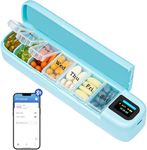 Daviky Smart Pill Organizer with Alarm, Bluetooth Daily Once a Day Pill Box 7 Day with APP, Weekly Travel Pill Case, Portable Pill Reminder for Medicines, Supplements and Vitamins(Green)