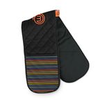 MasterChef Oven Gloves Heat Resistant, Double Oven Gloves Made from Cotton with Official Show Logo & Hanging Loop, Attached Oven Mitts, Machine Washable, Heat Proof Pot Holders for the Kitchen, Vivid