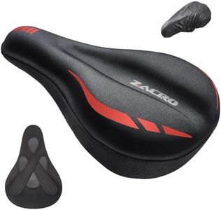 Zacro Bike Seat Cushion - Gel Padded Bike Seat Cover for Men & Women Comfort, Adjustable Velco Secure Bicycle Cushion Saddle, Fit with Peloton Bicycle, Indoor & Outdoor