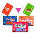 BuGBee flash cards for kids 2+ years | Montessori Toys & Games, Preschool Learning for Kids for 1, 2, 3, 4 Years (Alp + shapes + Numbers Flash cards (Set of 3))