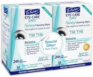 Dr. Fischer Eye Care Dry - Complementary aid for dry eye syndrome. Daily hydrating eyelid wipes to clean, soften & moisturize the eye area of ocular secretions and irritations (Twin Pack, 60 wipes)