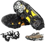 Universal Non-Slip Gripper Spikes, Ice Cleats for Shoes and Boots with 24-Tooth Steel Crampons Spikes,Durable Snow Cleats for Winter Hiking Climbing Walking Ice Fishing (2, Women 5–9 / Men 4–7)