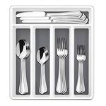 HaWare 40-Piece Cutlery Set with Organizer Tray, Stainless Steel Silverware Flatware Utensils, Timeless and Elegant Design for Home Hotel Wedding, Mirror Polishes and Dishwasher Safe