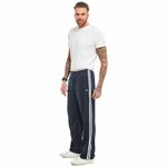 Mens Striped Track Suit Bottom Casual Elasticated Waist Tracksuit Bottoms Silky Joggers Jogging Jog Trousers Leisure Gym Sports Yoga Open Hem Pull On Pants Plus Big King Sizes(Stripe Blue, XL)