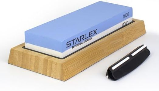 Premium Knife Sharpening Stone Set | Dual Grit Whetstone (1000/6000), Bamboo Base, Non-slip Rubber Base, Angle Guide | Perfect for Kitchen, Chef & Hunting Knives