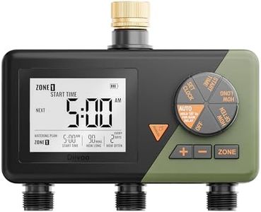 Sprinkler Timer 3 Zone, Diivoo Water Hose Timer 3 Outlet for Garden, Programmable Automatic Irrigation with Rain Delay and Manual/Auto Mode Watering IP54 for Lawn, Yard, Pool
