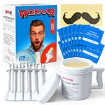 Wokaar Nose Waxing Kit for Men, New 120gm Hypoallergenic Wax, 30 Applicators, Nose & Ear Hair Waxing kit for Women, Sanitary & Easy Nostril Waxing Kit. 15 Post Waxing Balm Wipes, 15 Mustache Guards