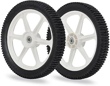GICOOL 14 x 2'' Rubber Tire and Plastic Spoke Wheel, 1.75" Offset Hub Length, 1/2" Axle Bore, for Lawn Mower Trolley Dolly Wheel Replacement, 2 Pack