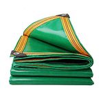 FUCNEN Tarpaulin Waterproof Heavy Duty Tarpaulin 3M x 5M Heavy Duty tarp 420g/m² Multi-Purpose Cover for Pool Pump Fishpond Hay Log Pile Roof Trailer 100% Waterproof Outdoor Green Ground Sheet