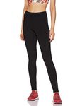 Reebok Women Regular Fit Polyester, Elastane Leggings (FS2804_Black_L)