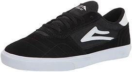 Lakai Cambridge Kids Skate Shoe, Black/White Suede, 5