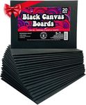 Black Canvas for Painting Bulk 20 Pack Small Canvases for Painting Boards Blank Canvas for Painting 5x7 Art Canvas Panels for Paint for Artists Gesso Primed for Oil, Acrylic, and Watercolor