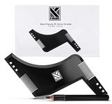 K-Brands Beard Shaper with inbuilt Comb and Barber Pencil Liner - Beard Stencil Lineup Guide - Styling Template Shaping Tool for Men - Black