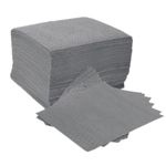 Maintenance Absorbent Pads - Absorb Oil, Water, Coolants, For General Use - Spill Control Sheets - 50cm x 40cm, 200 Sheets, Sonic Bonded Core with Spun Bound Top Layer, Grey - Indoor/Outdoor Use