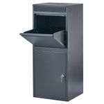 Atahome Cappadocia Extra Large Metal Parcel Delivery Box Parcel Drop Box for Secure Multiple Internet Deliveries,Wall Mountable Weatherproof Sturdy Mailbox for Outdoor and Porch (Anthracite)