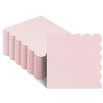 NatNarr 120 Pcs Pink Cocktail Napkins, Scalloped Pink Napkins Disposable Beverage Napkins Light Pink Dessert Napkins for Birthday Wedding Baby Shower, 5 x 5 Inch