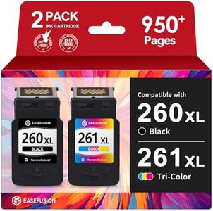 EaseFusion 260XL 261XL Replacement for Canon 260 and 261 Ink Cartridges PG-260 CL-261 Compatible with Canon Pixma TS6420a TS6420 TS6400 TR7020a TS5320 TR7000 TS5300 TR7020 Printer Ink Cartridges