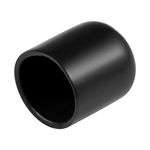 sourcing map 20pcs Rubber End Caps 18mm ID Vinyl Round Tube Bolt Cap Cover Thread Protectors Black