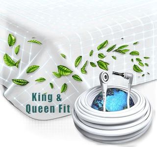 ZenEarth Grounding Sheets, King & Queen Size, 90% Cotton 10% Silver Fiber, Improves Sleep & Wellness, Earthing Grounded Bed FLAT Sheets are 78"x102"In, Grounding Wire Included. (1, White, Extra Large)