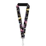 Buckle-Down Unisex-Adult's Lanyard-1.0-Alice & The Cheshire Cat Scenes Key Chain, Multicolor, One Size