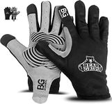 Bear Grips Shield Gloves, Padded Full Finger Workout Gloves for Gym, Weightlifting, Lifting, Hand Protection, Exercise, and Fitness Glove for Men & Women - Black, Small