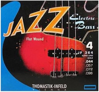 Thomastik-Infeld JF364 Bass Guitar Strings: Jazz Flat Wounds 4-String Super Long Scale Set; P. Nickel Flats G, D, A, E Set