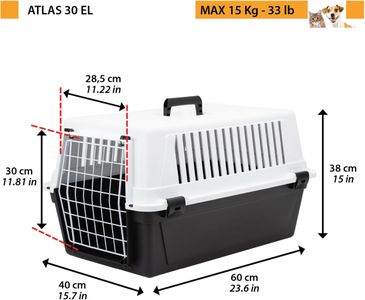 Ferplast Medium Dog Carrier – Secure Travel Box, Durable, Black, 15kg