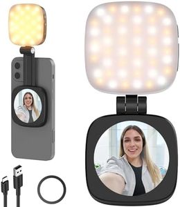 NEEWER BASICS Magnetic Selfie Light Compatible with MagSafe iPhone,CRI95 700lx/0.3m Folding LED Phone Fill Ring Lighting with Mirror for Zoom Makeup Photography Recording Video Conference, Black NL48B