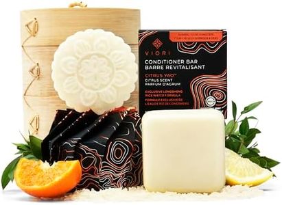 Viori Rice Water Shampoo and Conditioner Bar Set - Citrus Yao Shampooand Conditioner Bar, Bamboo Holder - Sulfate-Free, 100% Vegan, Organic, Natural Ingredients, Best for Normal to Oily Hair