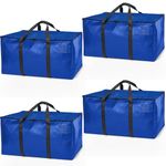 ClearSpace Heavy Duty Moving Boxes or Storage Bags – Storage Bins with Lids, Large Moving Bags with Backpack Straps & Handles – Moving Supplies for College Dorm or Christmas Decorations, 4 Pack