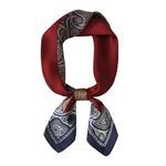 CrossKulture Blue Printed Leaf Poly Silken feel Scarf Stole for Women | Stylish, Soft, & Lightweight | Satin Feel Neck Scarf, Hair Scarf, Head Scarf for Women | Square Silk Stole for Handbag