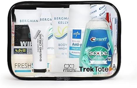 TrekTote 20-Piece Travel Toiletry Convenience Kit - Personal Care Travel Hygiene Essentials Bag with Unisex Toiletries. TSA-Approved Travel Size Kit for Men and Women with Essential Toiletries