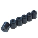 Set of 6 guitar string bushes/ferrules in black 8mm dia